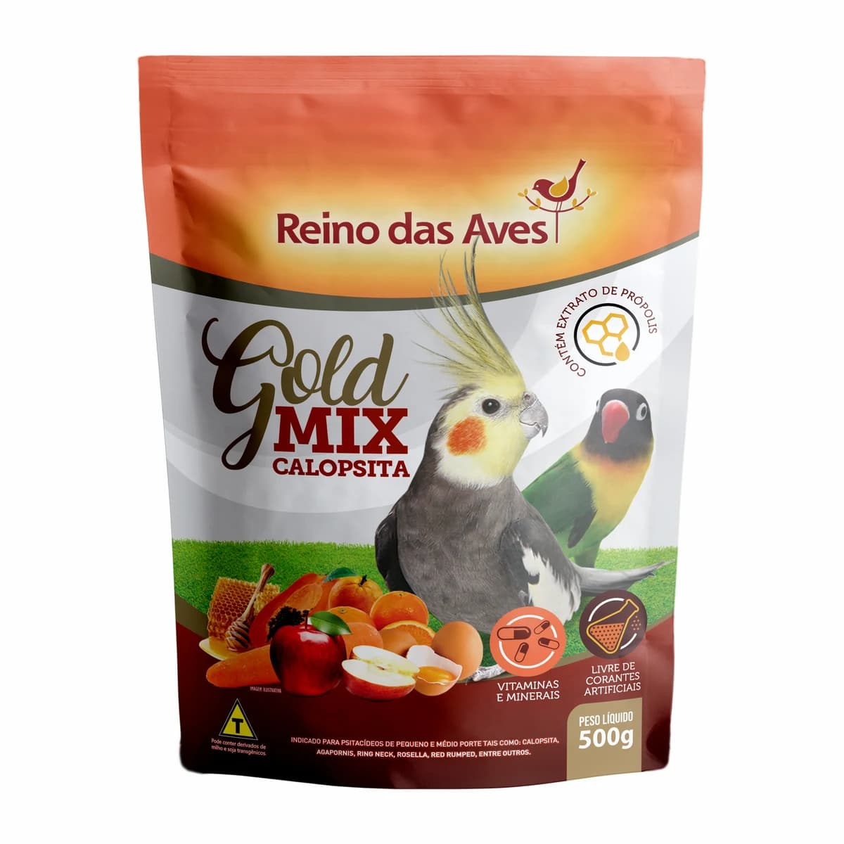 Alimento Reino das Aves Gold Mix Calopsita 500g
