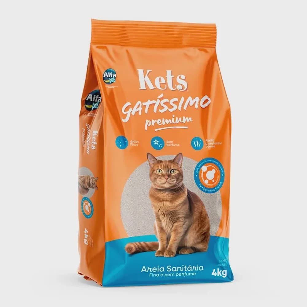 Areia Sanitária Kets Gatíssimo 4kg