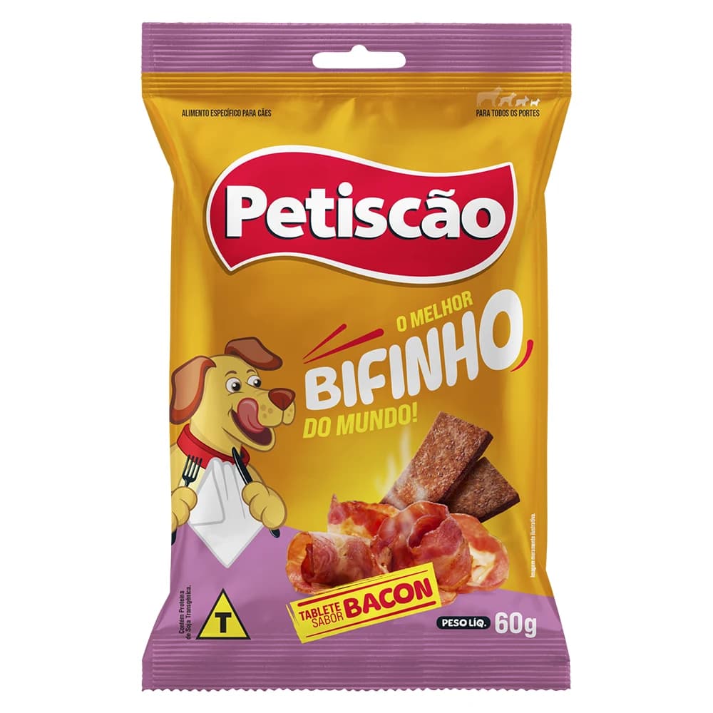 Bifinho Petiscão Tablete Mastigável Bacon 60g