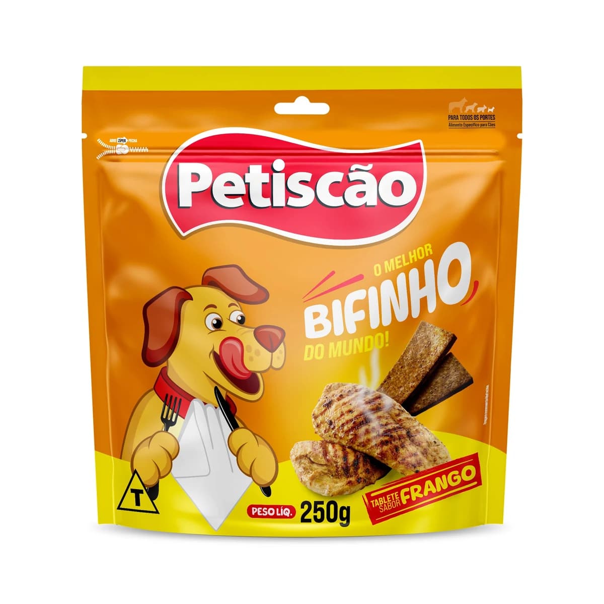 Bifinho Petiscão Tablete Mastigável Cães Sabor Frango 250g