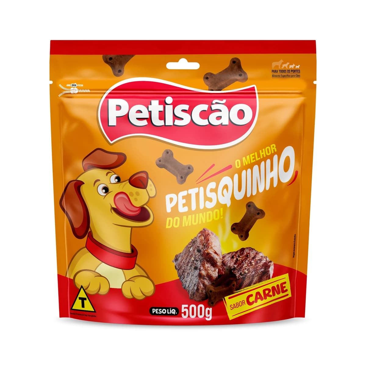 Bifinho Petisquinho Petiscão Mastigável Cães Sabor Carne 500g