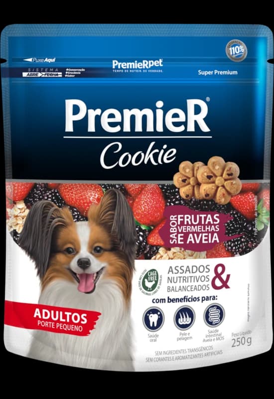 Biscoito PremieR Cookie Cães Adultos Porte Pequeno Frutas Vermelhas e Aveia 250g