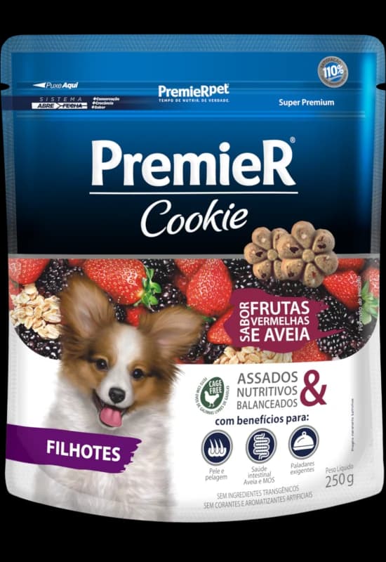 Biscoito PremieR Cookie Cães Filhotes Frutas Vermelhas e Aveia 250g