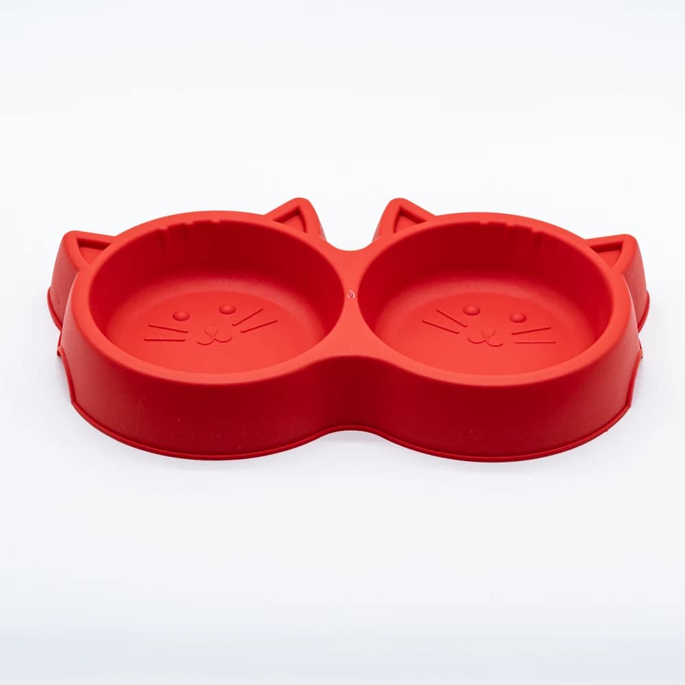 Comedouro Duplo Gato Luxo Pet Injet Azul
