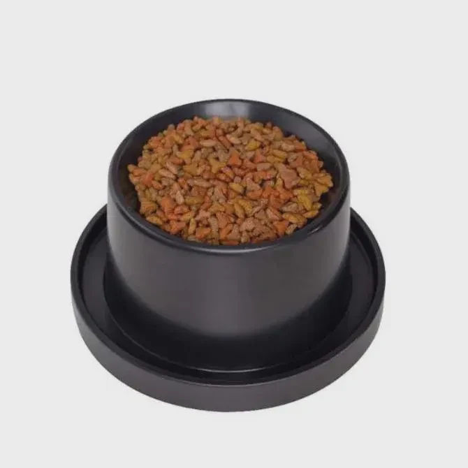 Comedouro Plástico Cães Porte Médio Preto 1000ml