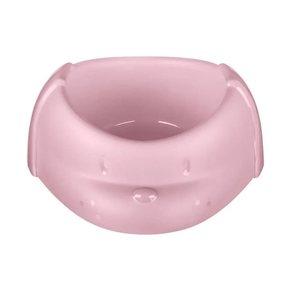 Comedouro Plástico Cães Porte Mini Rosa 300ml