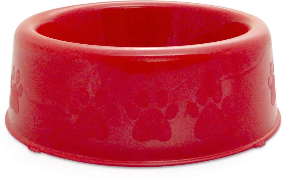 Comedouro Plástico Cães Porte Mini Vermelho 300ml
