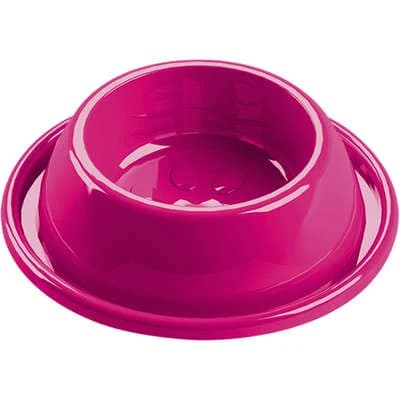 Comedouro Plástico Cães Porte Pequeno Rosa 600ml