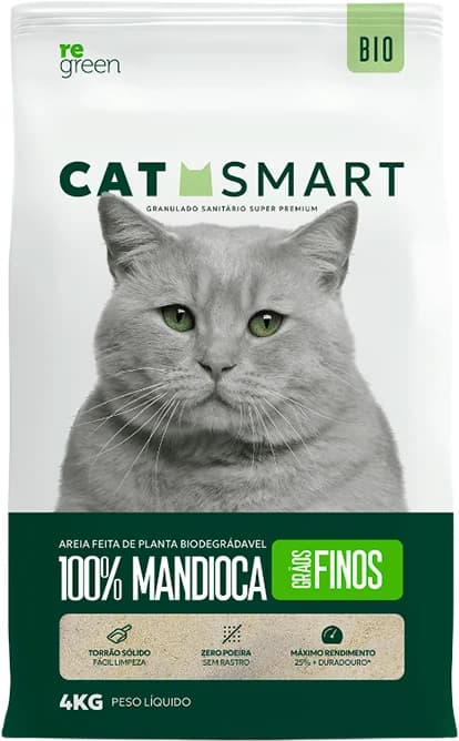 Granulado Sanitário Cat Smart Bio Grãos Finos 4kg