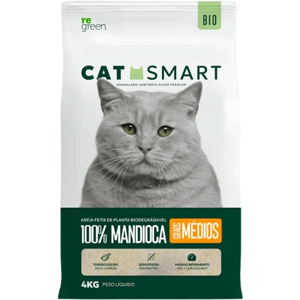 Granulado Sanitário Cat Smart Bio Grãos Médios 4kg