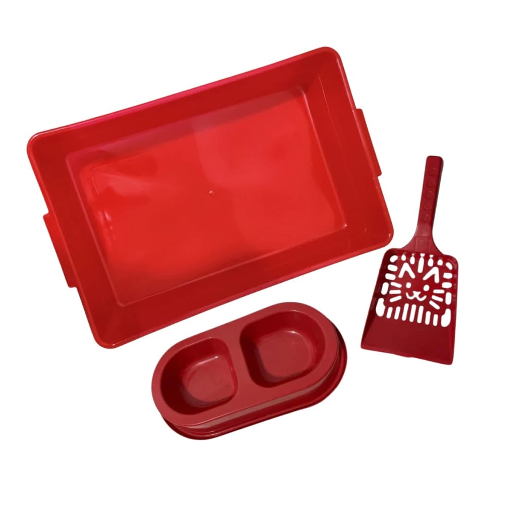Kit Higiênico Fun Cat Vermelho