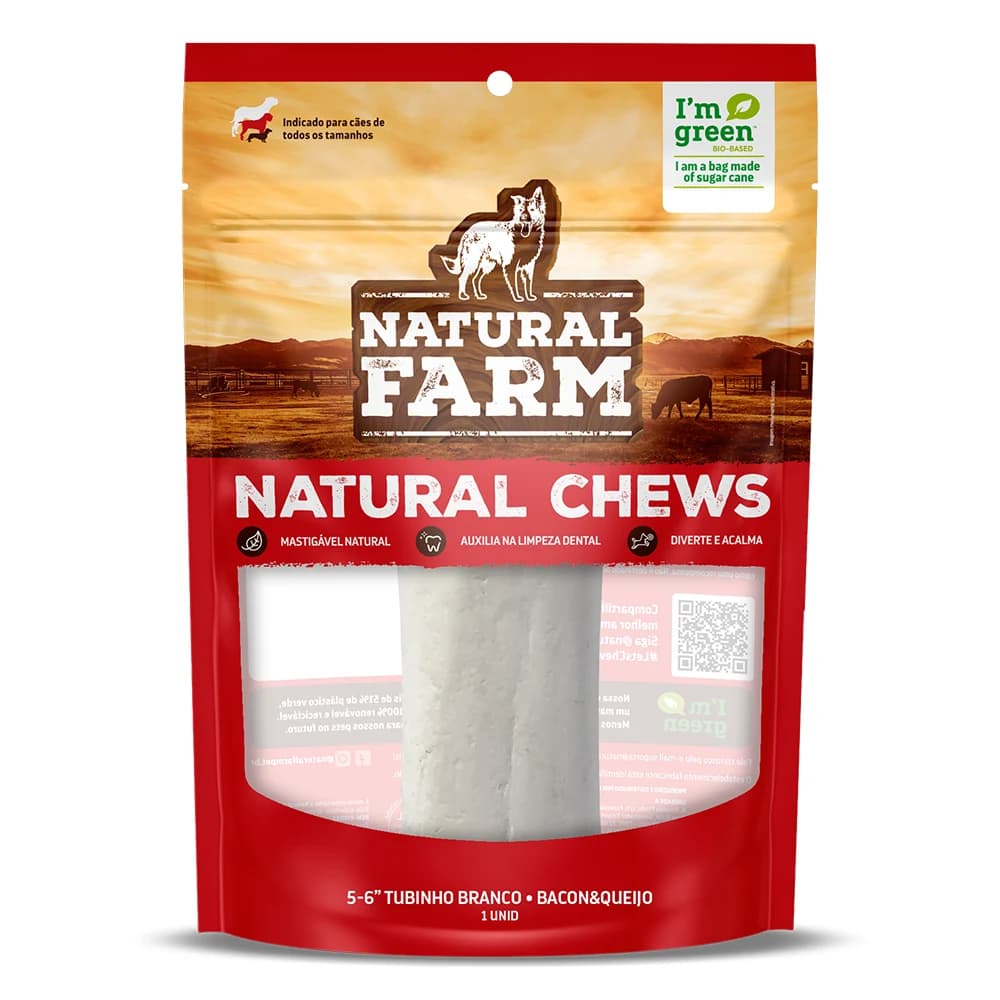Natural Farm Osso Branco Recheado Bacon e Queijo 1 Unidade