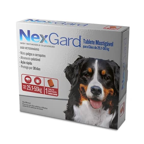 NexGard Antipulgas e Carrapatos Cães 25,1 a 50kg