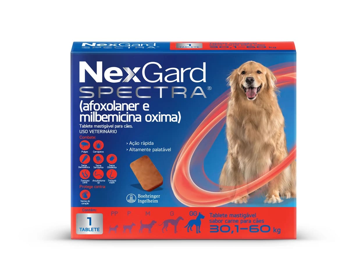 NexGard Spectra GG Cães 30,1 a 60kg 3 Comprimidos