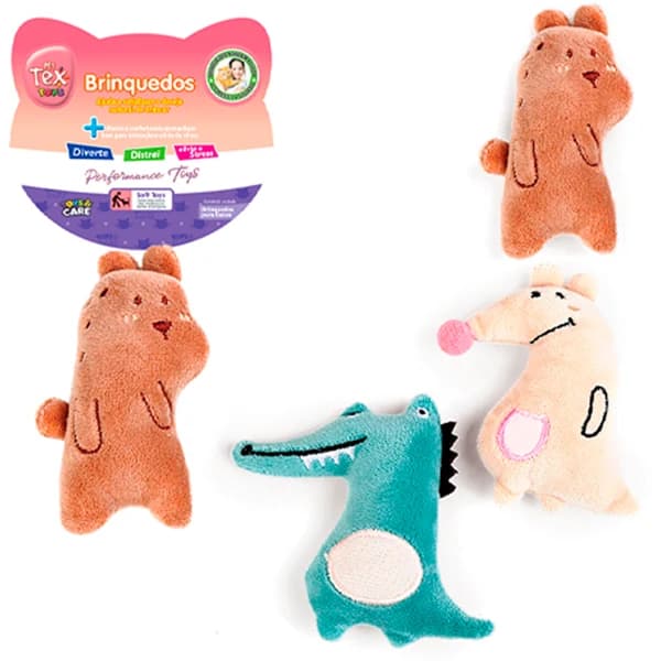 Pelúcia Tex Mini Zoo com Catnip