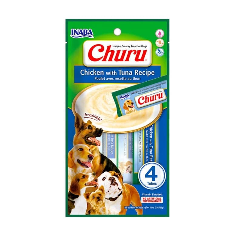 Petisco Churu Dog Inaba Frango com Atum 4 x 14g