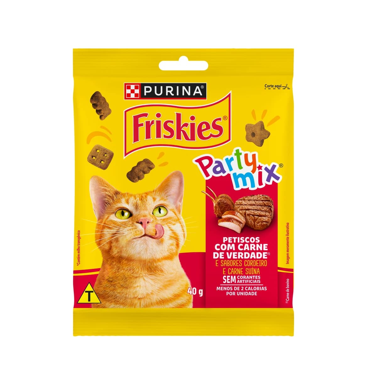 Petisco Friskies Party Mix Gatos Carne 40g