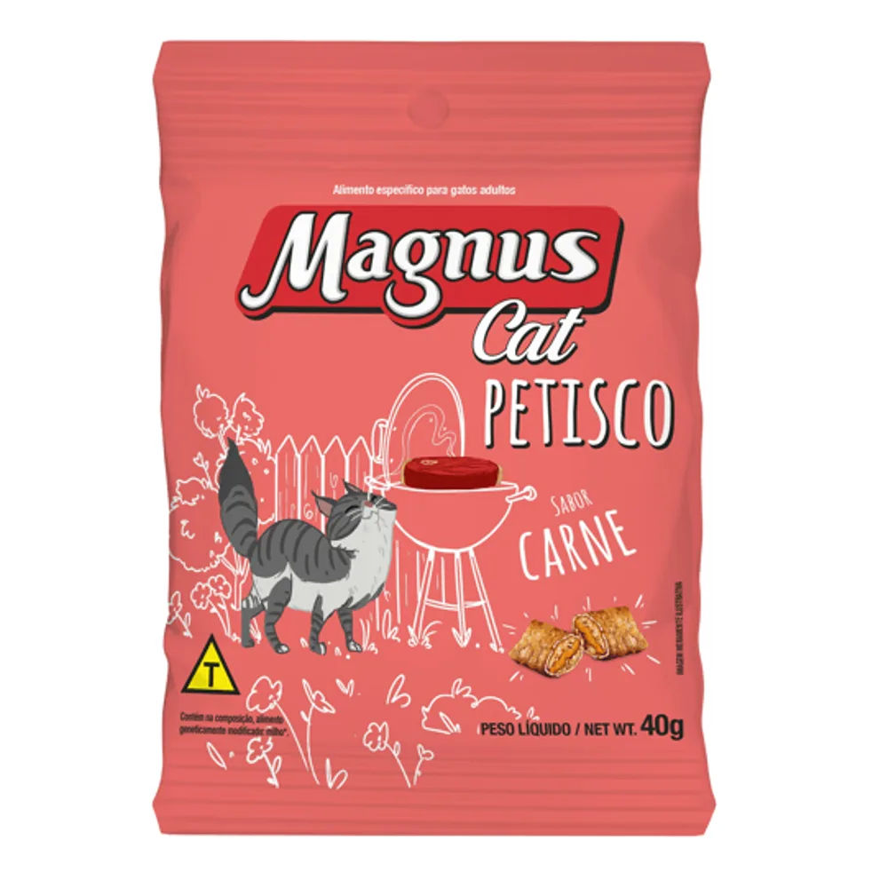 Petisco Magnus Cat Gatos Adultos Carne 40g