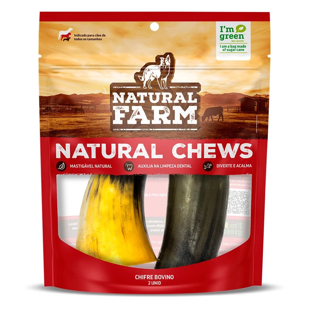 Petisco Natural Farm Chifre Bovino 2 Unidades 238g