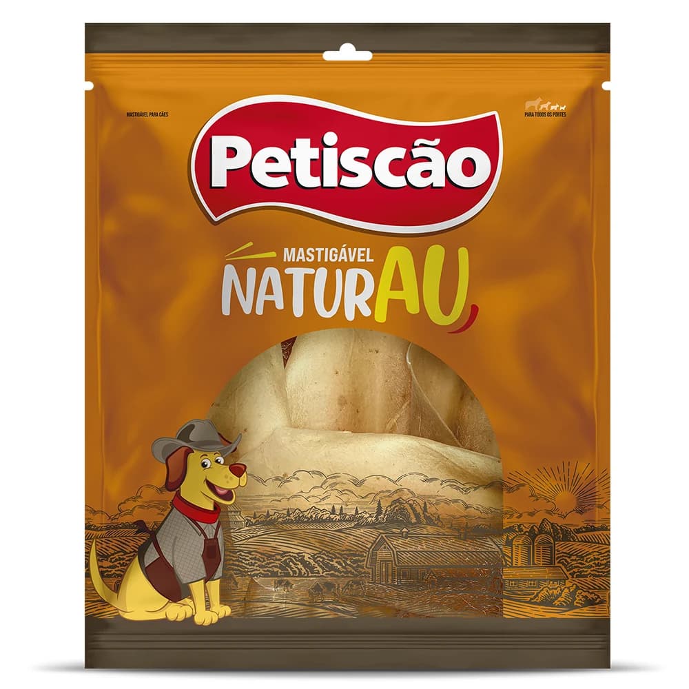 Petisco Petiscão Orelha Bovina Natural 5 Unidades