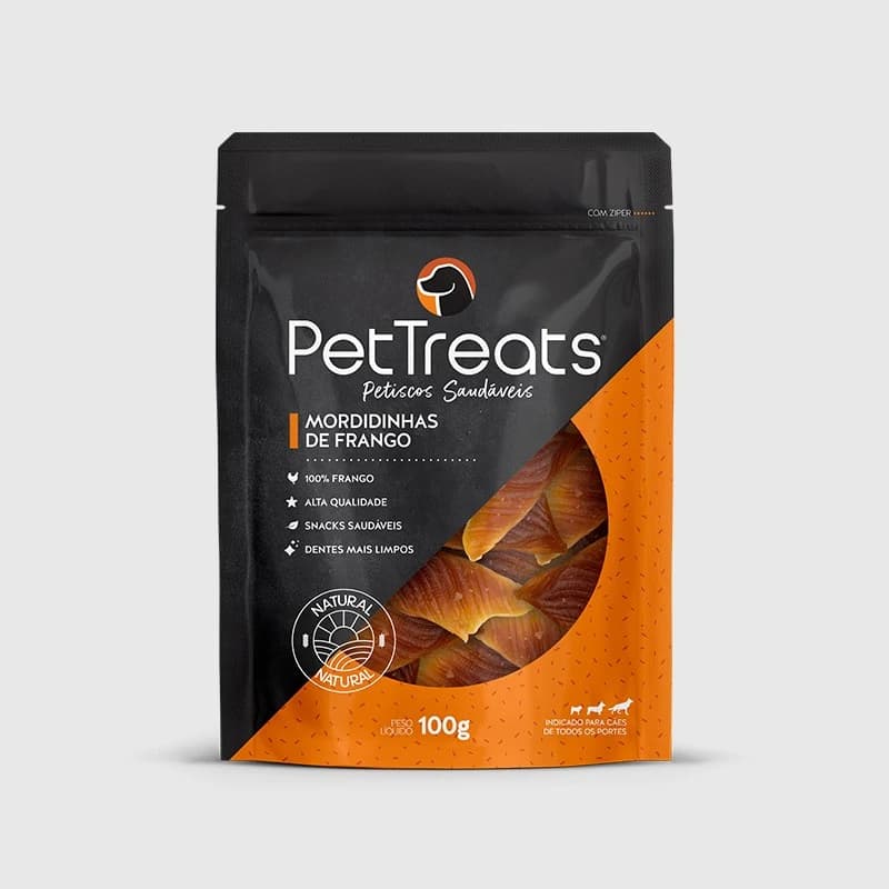 Petisco PetTreats Mordidinhas de Frango Cães 100g