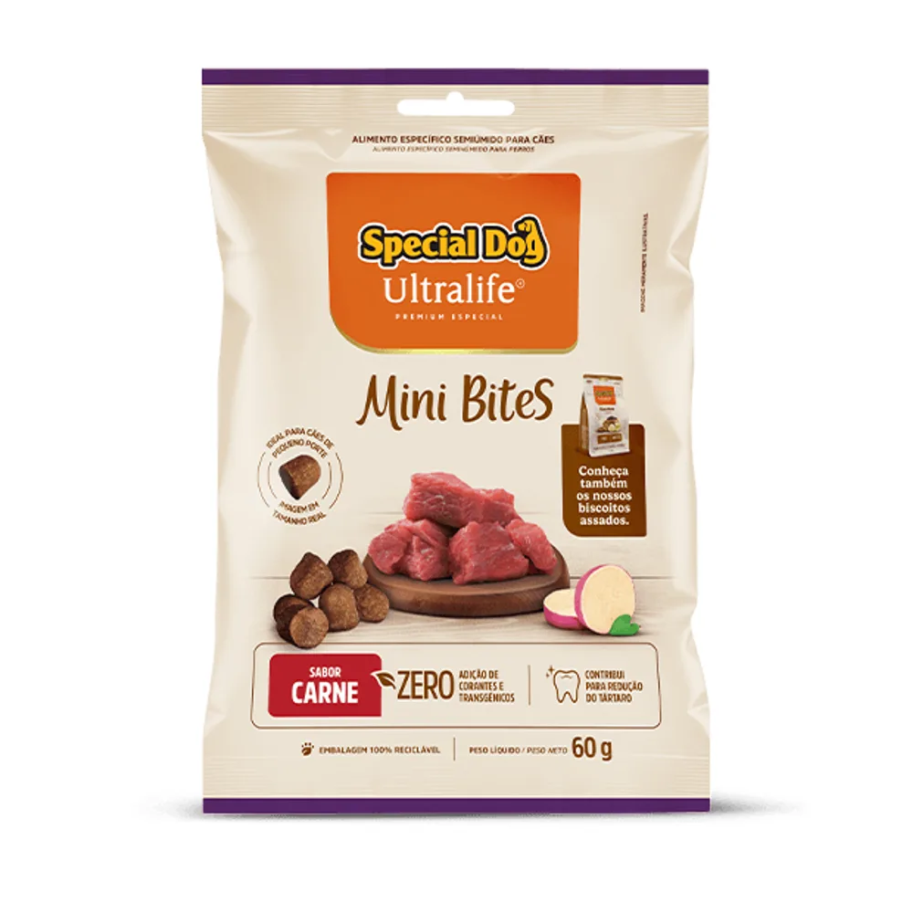 Petisco Special Dog Ultralife Mini Bites Carne 400g