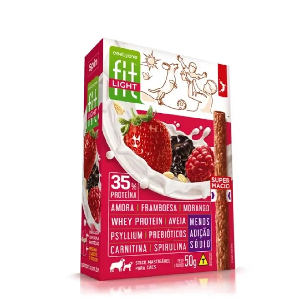 Petisco Spin Stick Fit Leve Amora, Framboesa e Morango 50g