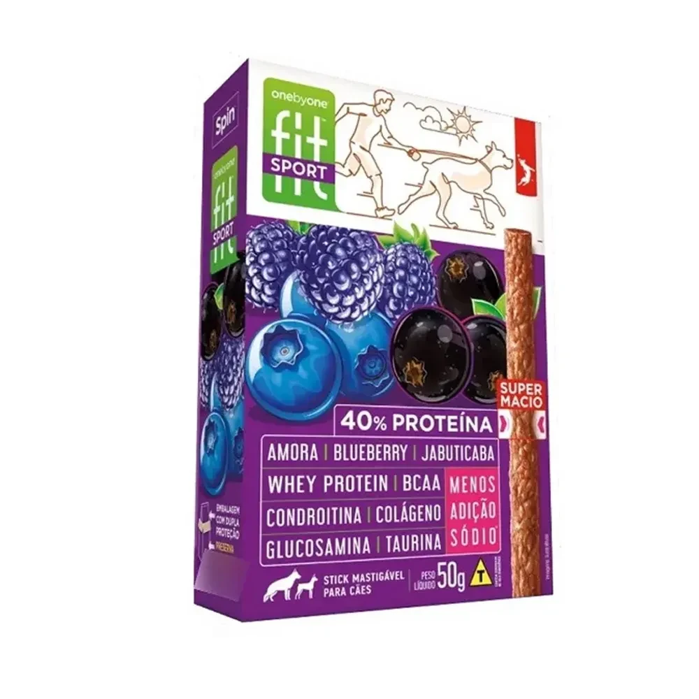 Petisco Spin Stick Fit Sport Amora e Blueberry 50g