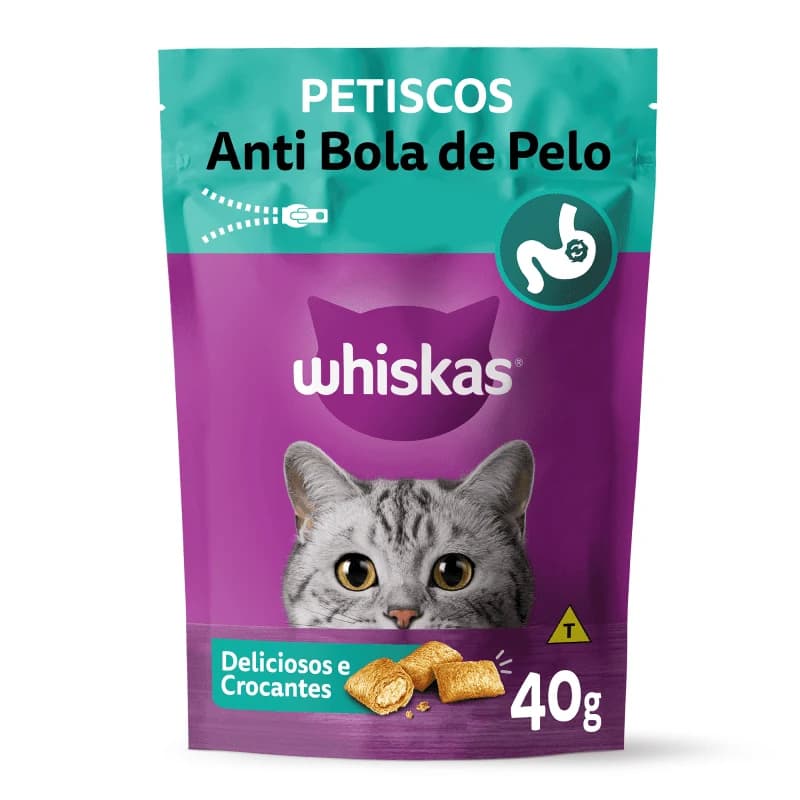 Petisco Whiskas Anti Bola de Pelo Gatos Adultos