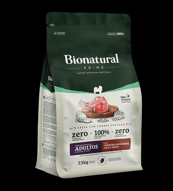 Ração Bionatural Prime Cães Raças Pequenas Adultos Cordeiro 15kg