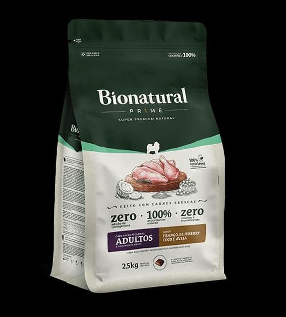 Ração Bionatural Prime Cães Raças Pequenas Adultos Frango 10,1kg