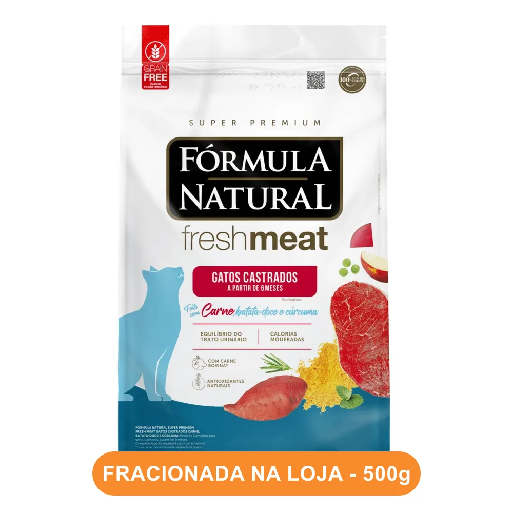 Ração Fórmula Natural Fresh Meat Gatos Castrados Carne Fracionada 500g