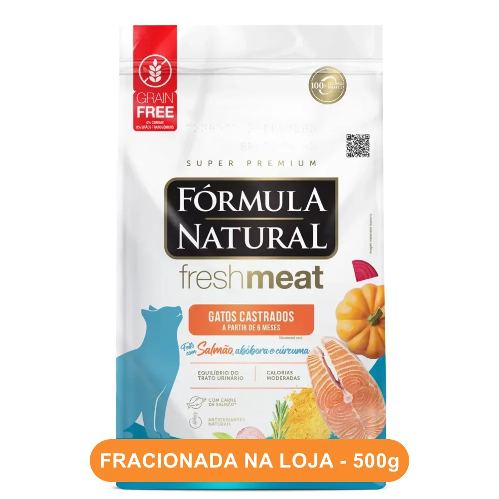 Ração Fórmula Natural Fresh Meat Gatos Castrados Salmão Fracionada 500g