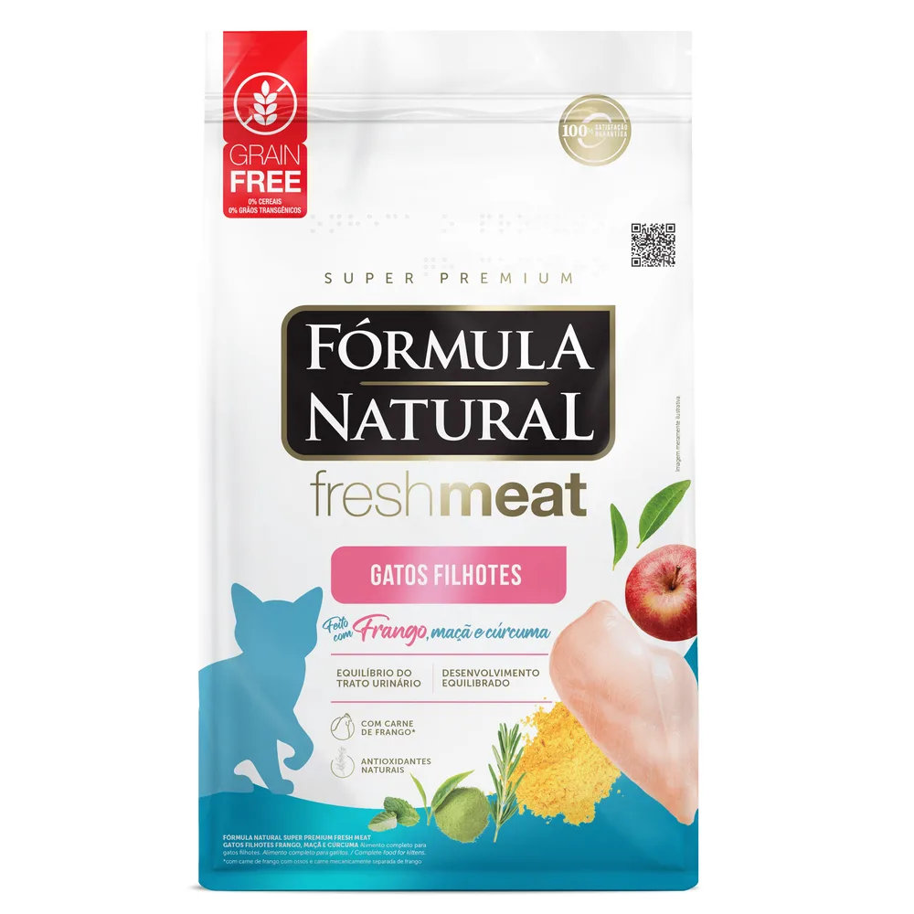 Ração Fórmula Natural Fresh Meat Gatos Filhotes Frango, Maçã e Cúrcuma 10,1kg