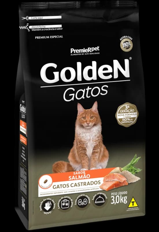 Ração Golden Gatos Castrados Salmão