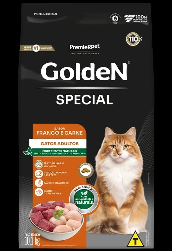 Ração Golden Special Gatos Adultos Frango e Carne 10,1kg