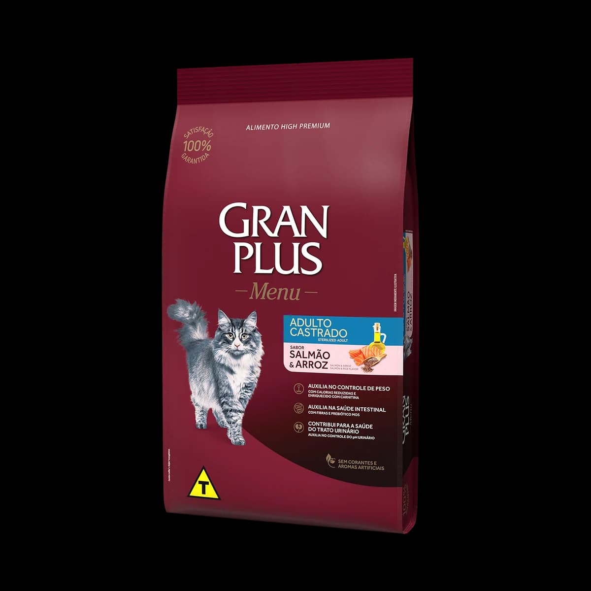 Ração GranPlus Menu Gatos Adultos Castrados Salmão e Arroz