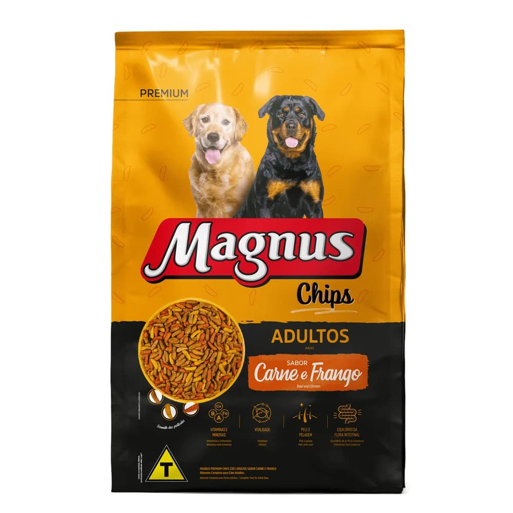 Ração Magnus Premium Cães Adultos Chips 15kg