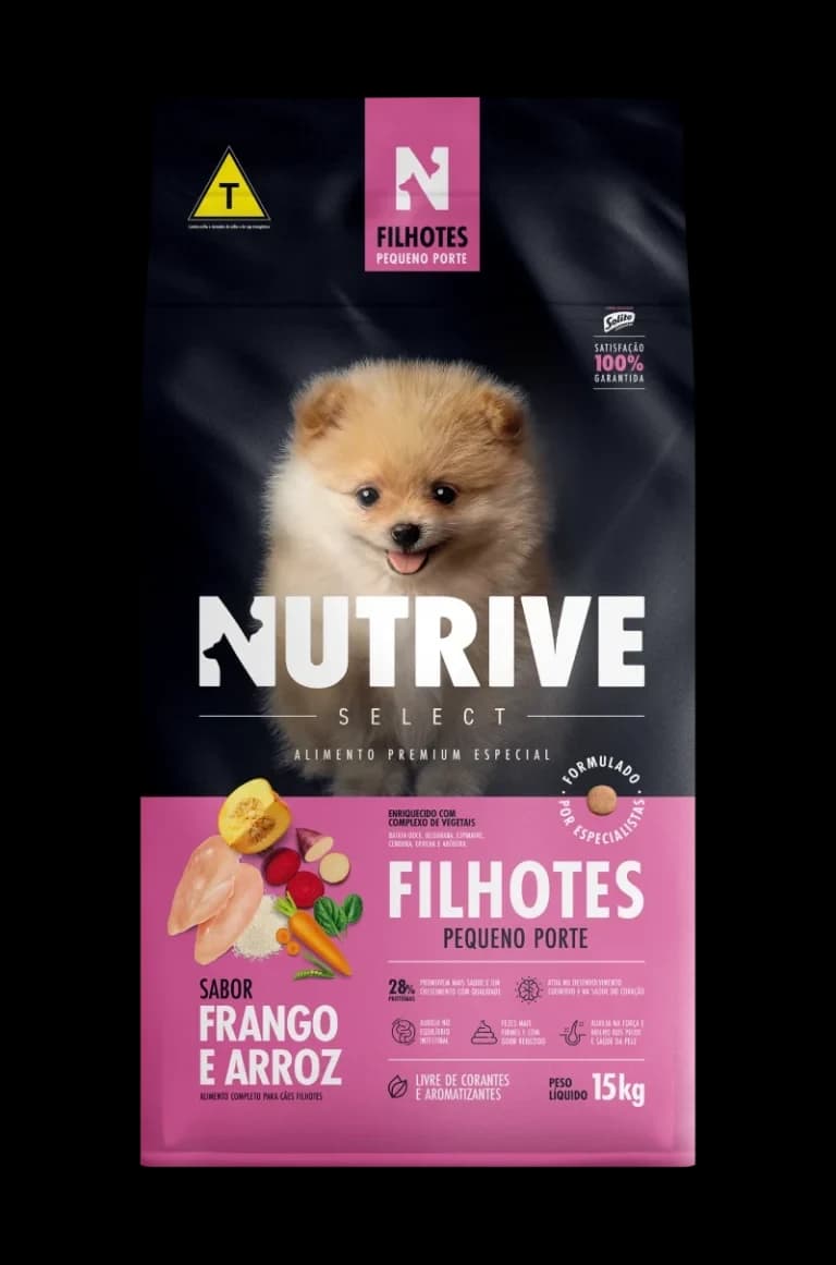 Ração Nutrive Select Cães Filhotes Pequeno Porte Frango e Arroz 15kg