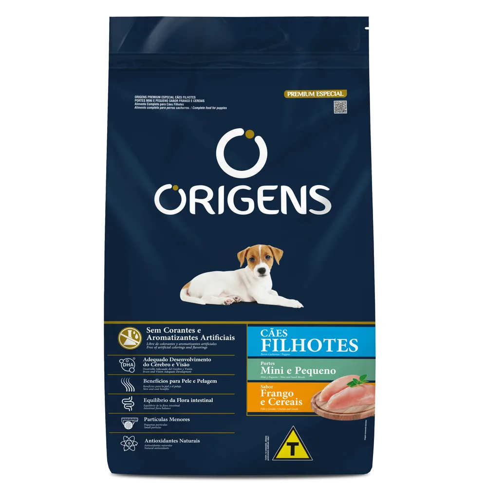 Ração Origens Cães Filhotes Portes Mini e Pequeno Frango e Cereais 10,1kg