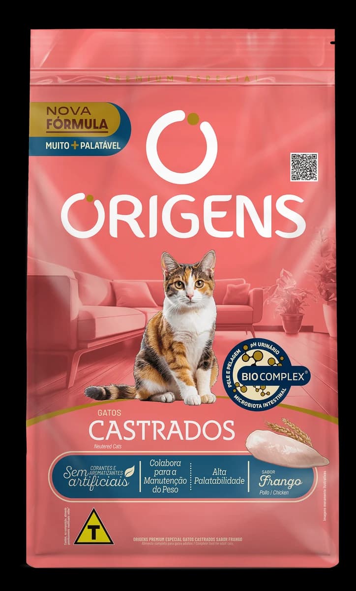 Ração Origens Gatos Castrados Frango 3kg
