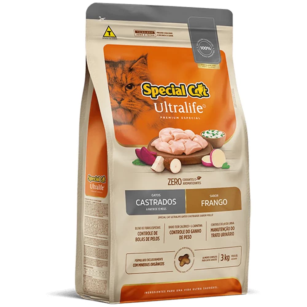Ração Special Cat Ultralife Gatos Castrados Frango