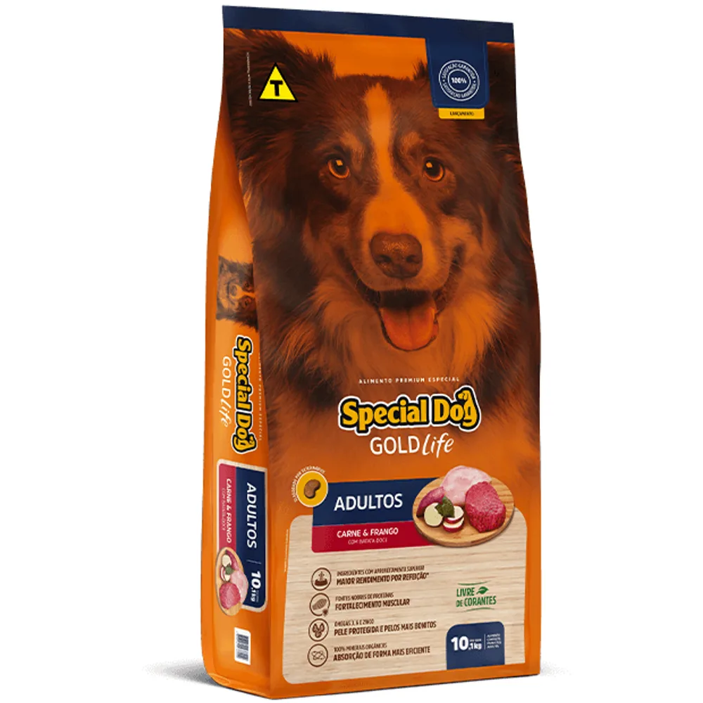 Ração Special Dog Gold Life Cães Adultos Carne e Frango 10,1kg