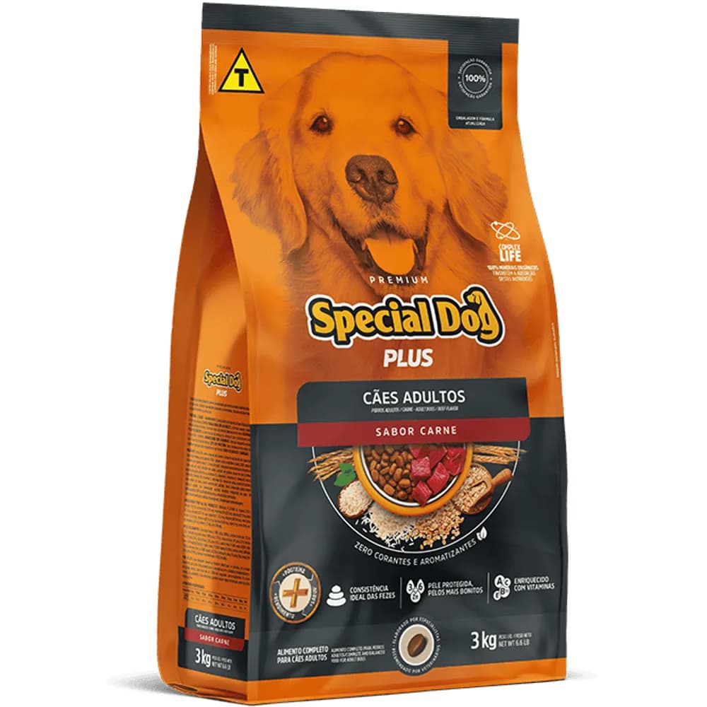 Ração Special Dog Plus Cães Adultos Carne 10,1kg