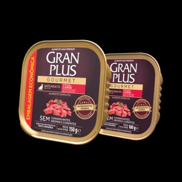 Ração Úmida GranPlus Gourmet Gatos Adultos Patê de Carne 100g