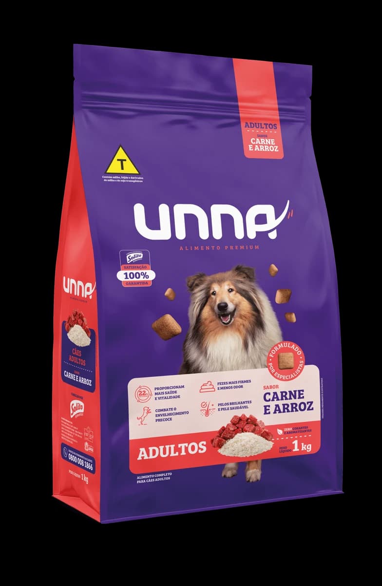 Ração Unna Cães Adultos Carne e Arroz 15kg
