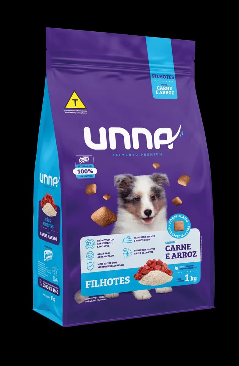 Ração Unna Cães Filhotes Carne e Arroz 15kg