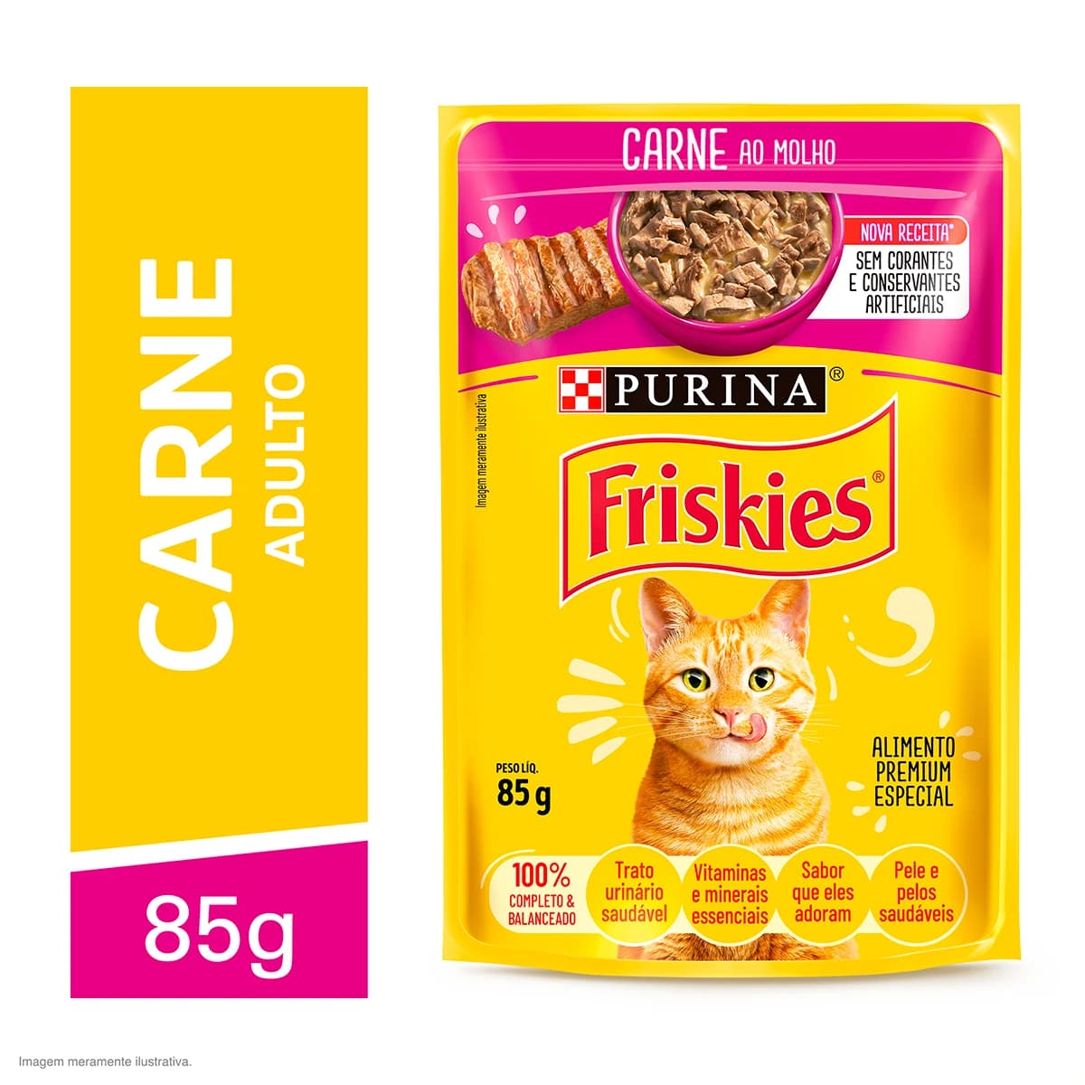 Sachê Friskies Gatos Adultos Carne ao Molho 85g