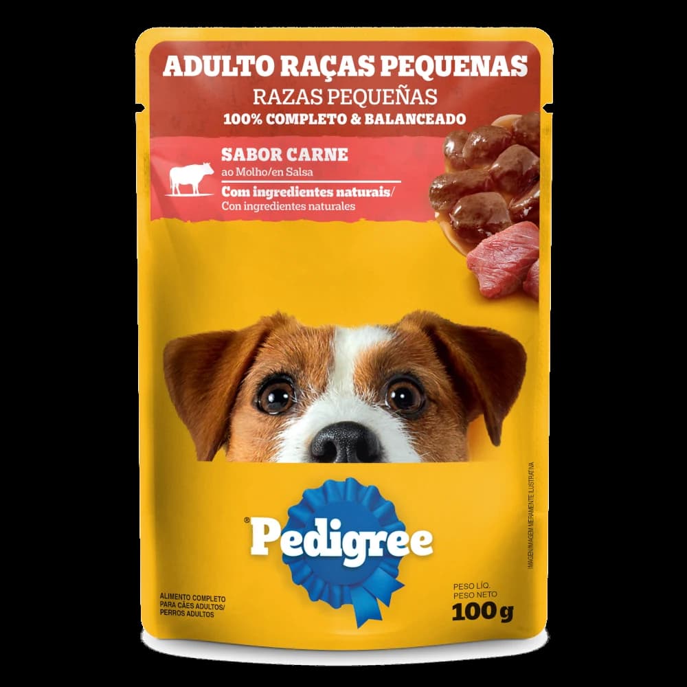 Sachê Pedigree Cães Adultos Raças Pequenas Carne ao Molho 100g