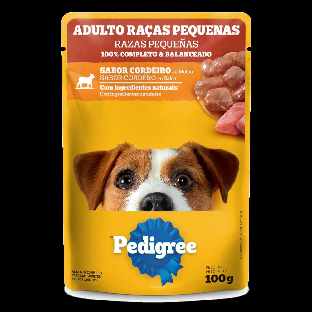 Sachê Pedigree Cães Adultos Raças Pequenas Cordeiro ao Molho 100g